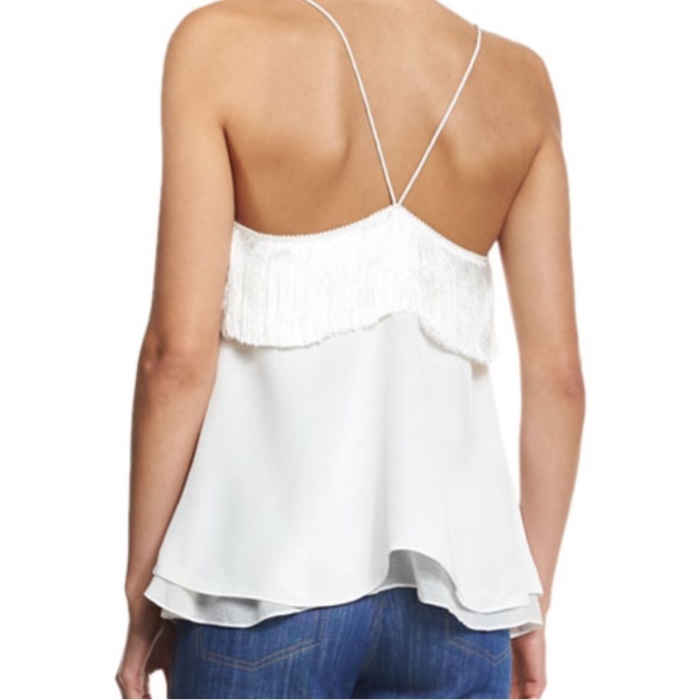 NWT DEREK LAM 10 CROSBY Silk Fringe Cami  | Boho Western Size 6 Classic Summer - Picture 2 of 7
